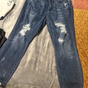 Judy Blue Boyfriend Jeans Blue Distressed